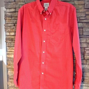 LL Bean Mens Slightly Fitted Button Down True Cool Wrinkle Free Shirt Size M